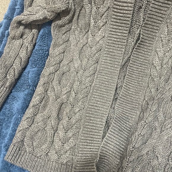 Talbots Charcoal Cable Knit Cardigan - Picture 2 of 3